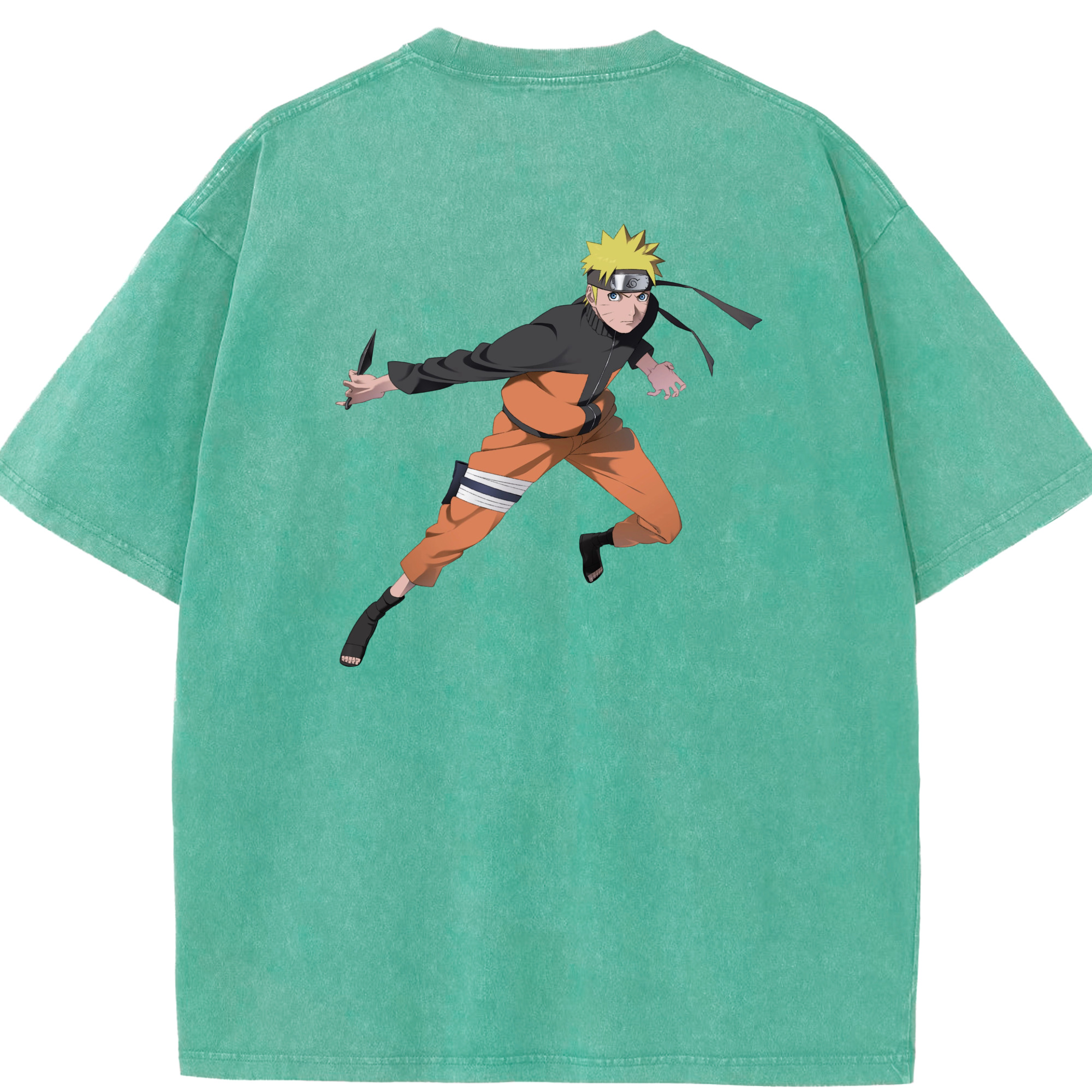 （画像用） NARUTO -ナルト- うずまき ナルト Uzumaki Naruto 綿100% ヴィンテージ風 半袖Tシャツ（背面プリント）